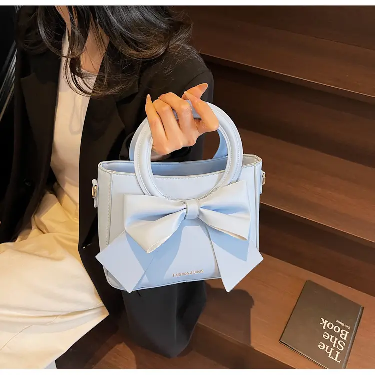 Women's White Bow Shoulder Bag 2025 New Style — feature 25