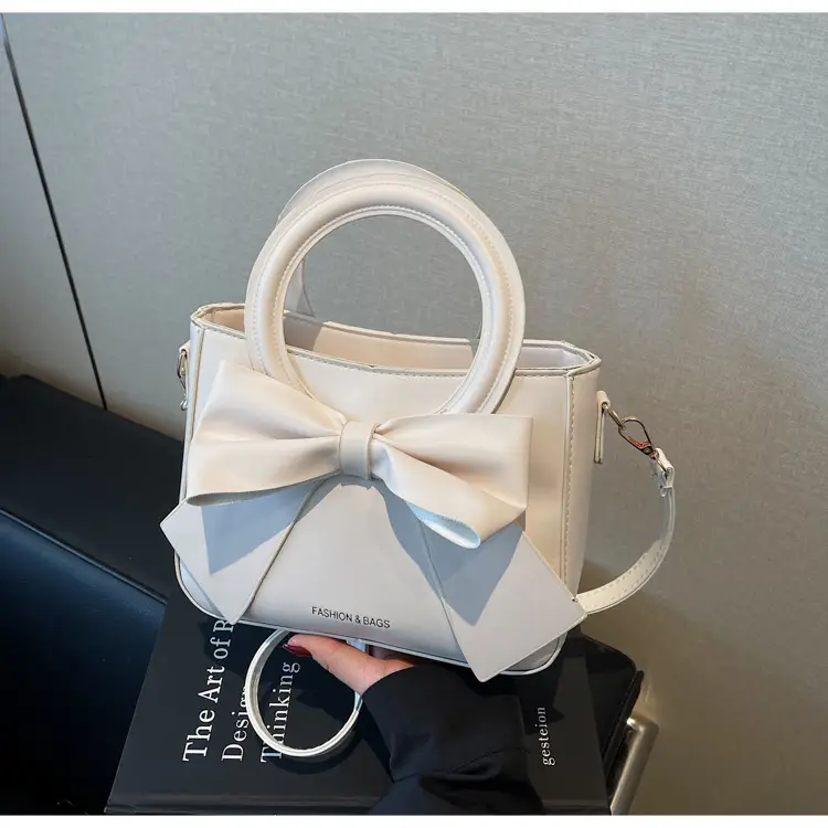 Women's White Bow Shoulder Bag 2025 New Style — feature 28