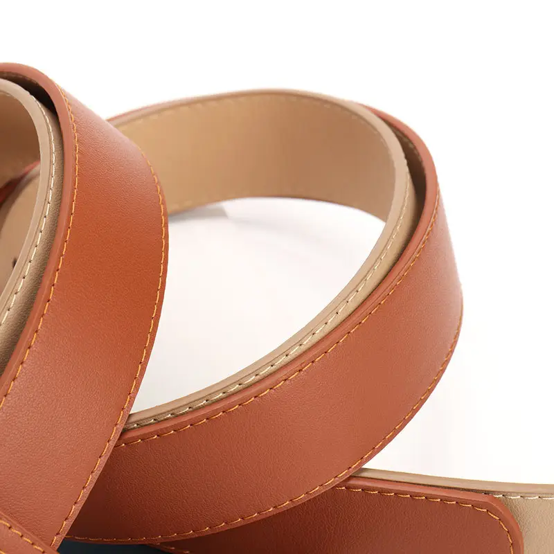 Women's Black PU Belt with Gold Oval Buckle - Image 7