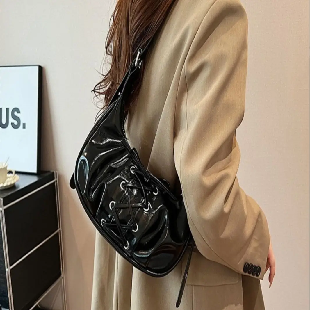 Brown Pleated Bow Tie Women's Shoulder Bag 2026