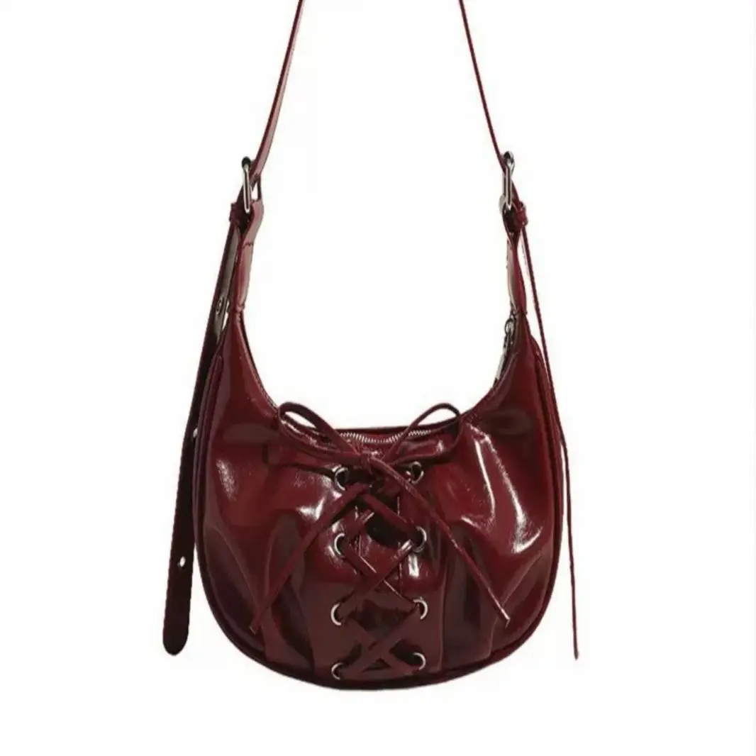 Brown Pleated Bow Tie Women's Shoulder Bag 2026