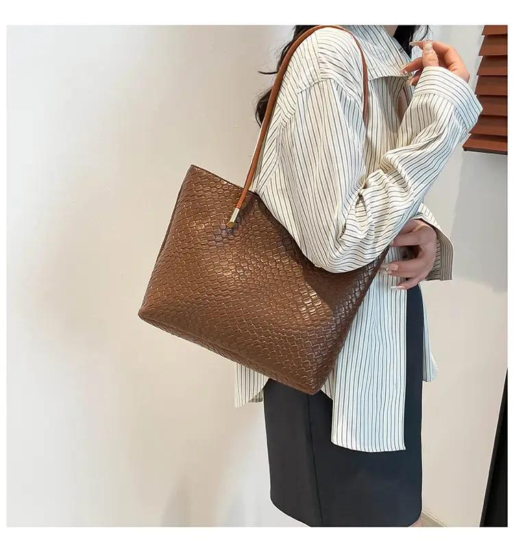 2025 Women's White Textured Shoulder Bag with White Handles — feature 10