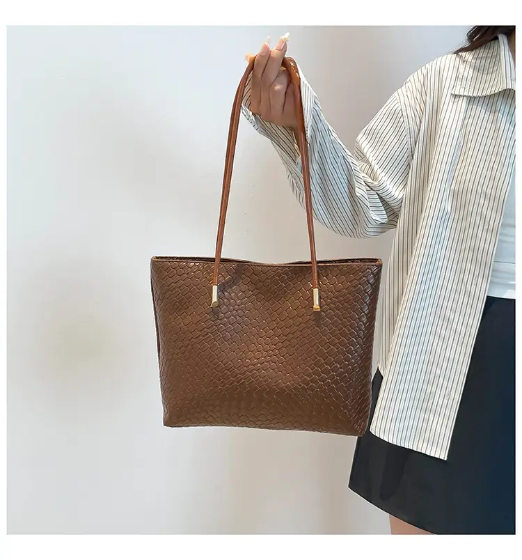 2025 Women's White Textured Shoulder Bag with White Handles — feature 11