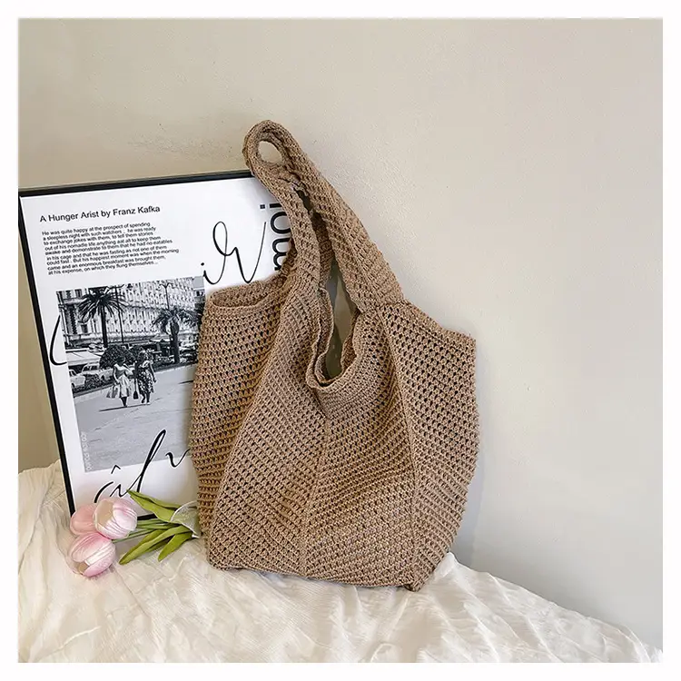Women's Straw Woven Shoulder Bag White Casual Summer — feature 19