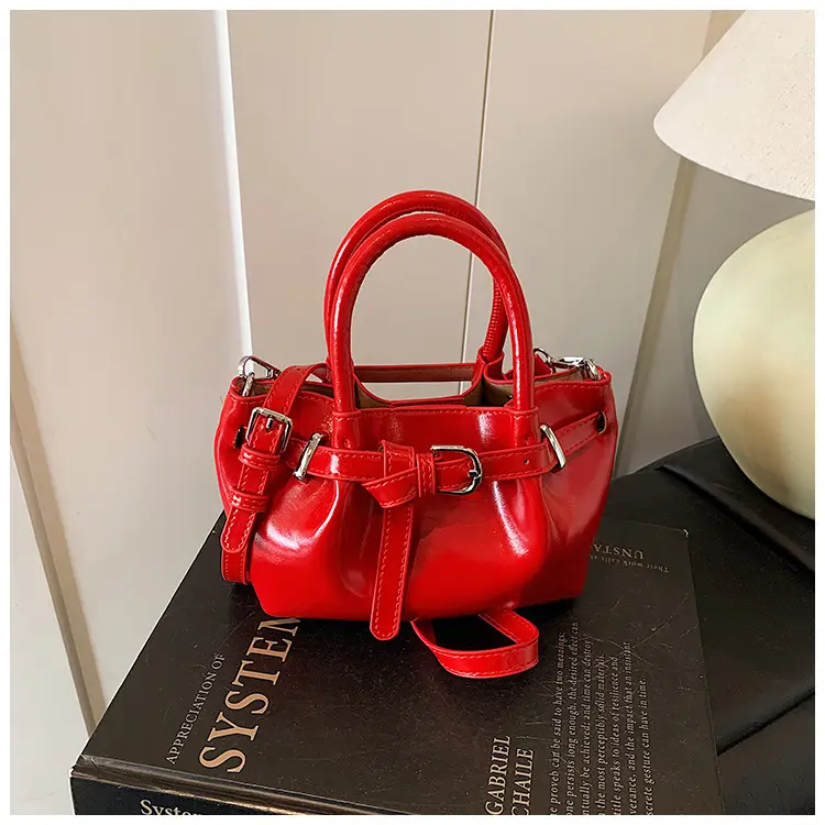 Women Pleated Handbag Gold One Shoulder Bucket Bag — feature 26