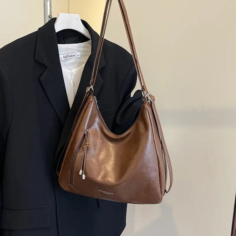Brown Leather Shoulder Backpack for Women 2025