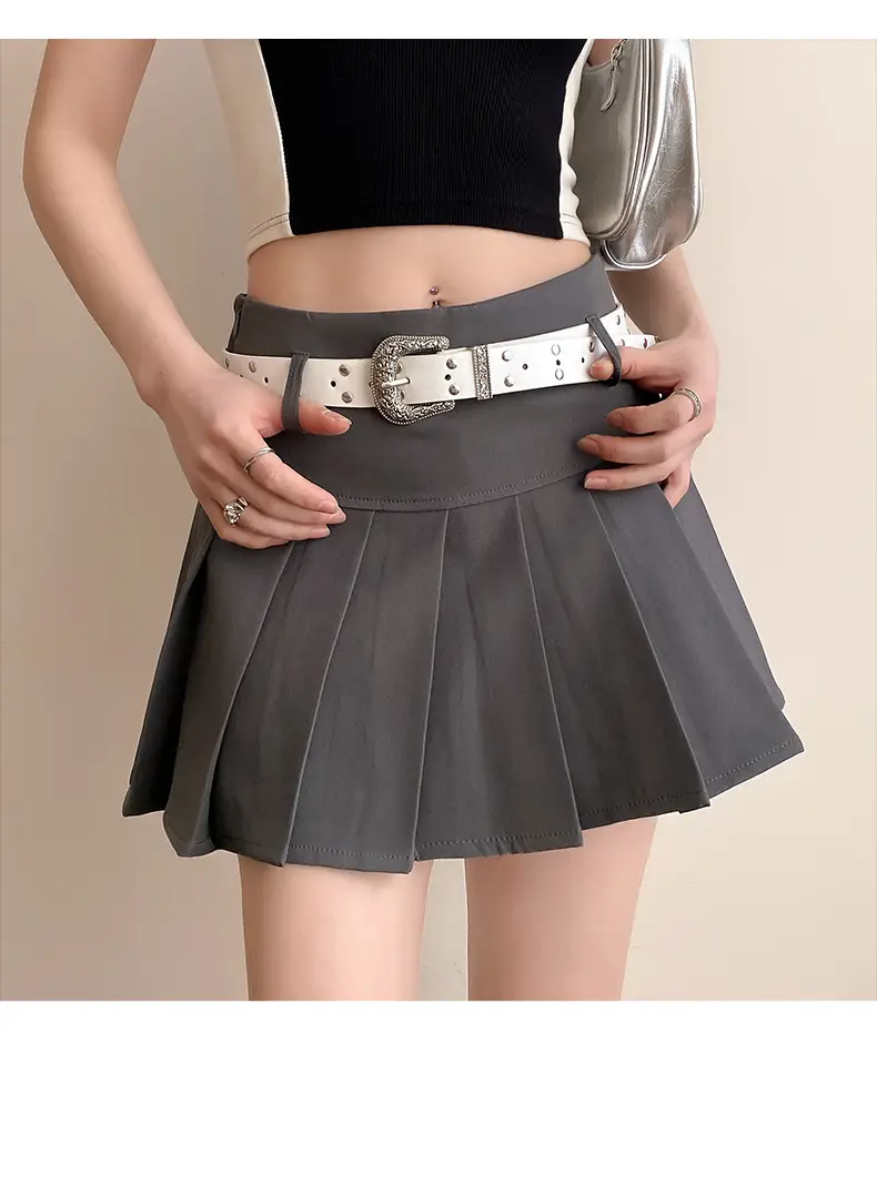 Women's Brown Suede Belt with Retro Silver Buckle — feature 10
