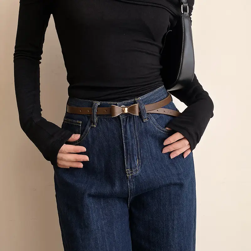 Women Brown Bow Belt for Jeans 2025 New Korean Style - Image 6