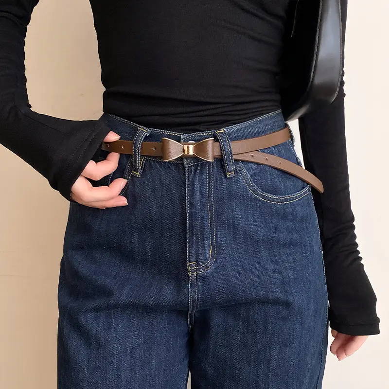 Women Brown Bow Belt for Jeans 2025 New Korean Style - Image 7