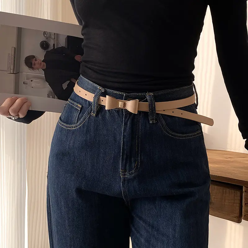 Women Brown Bow Belt for Jeans 2025 New Korean Style - Image 9