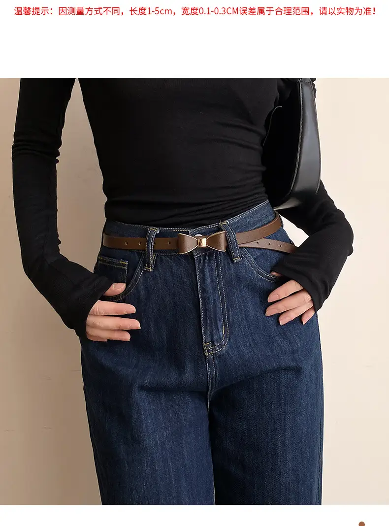 Women Brown Bow Belt for Jeans 2025 New Korean Style — feature 4