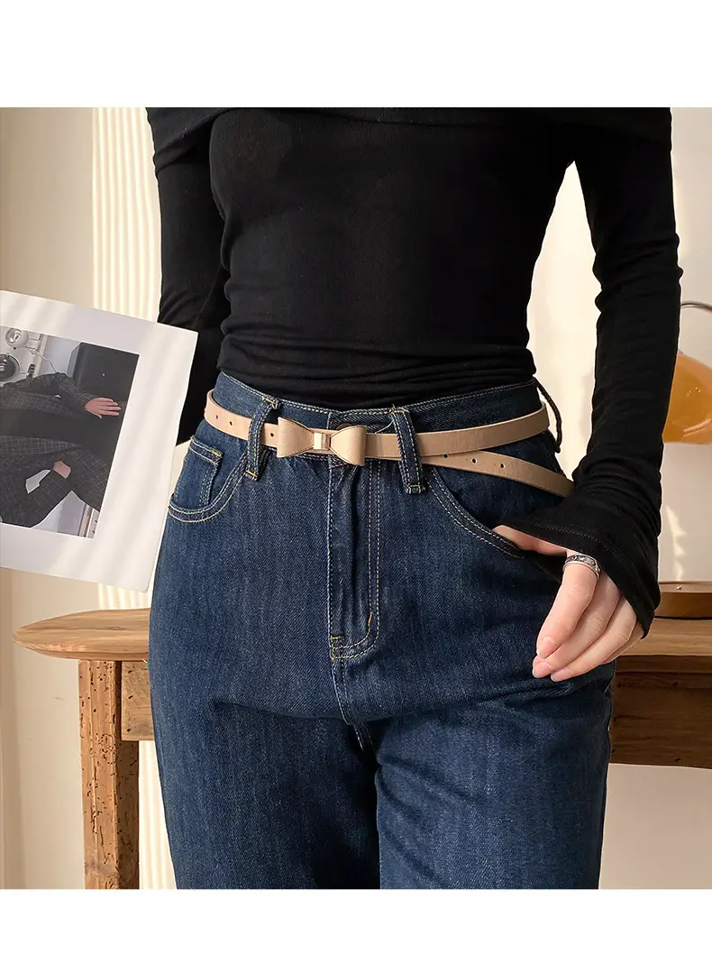 Women Brown Bow Belt for Jeans 2025 New Korean Style — feature 6