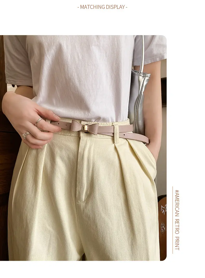 Women Brown Bow Belt for Jeans 2025 New Korean Style — feature 7