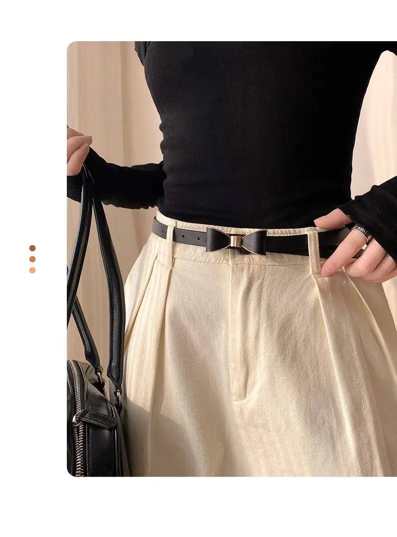 Women Brown Bow Belt for Jeans 2025 New Korean Style — feature 8