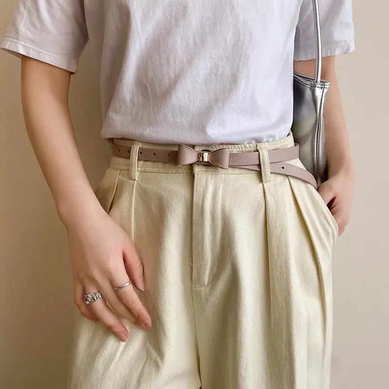 Women Brown Bow Belt for Jeans 2025 New Korean Style - Image 3