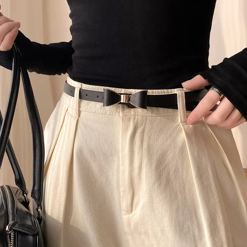 Women Brown Bow Belt for Jeans 2025 New Korean Style - Image 4