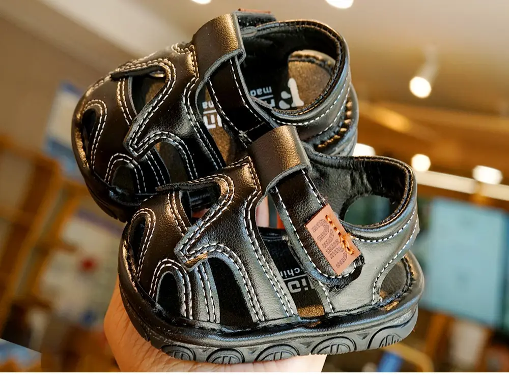 Toddler Sandals White Leather 1-2Yrs Non-Slip Sole — feature 8