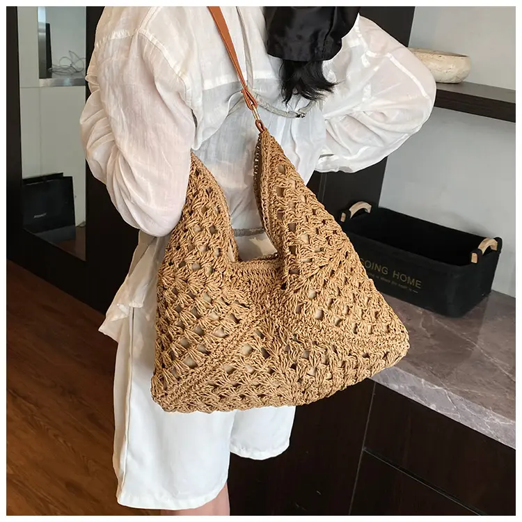 Straw Woven Shoulder Bag Large Capacity for Women — feature 15