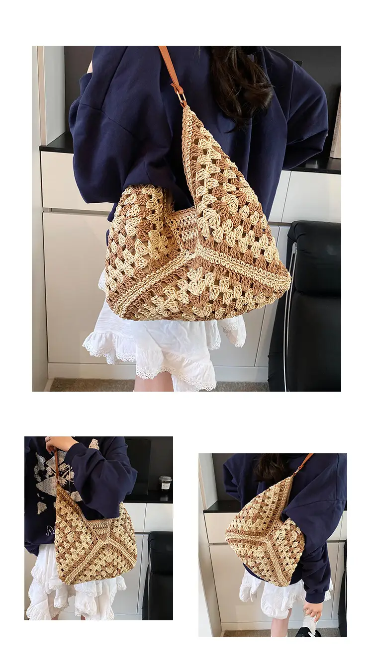 Straw Woven Shoulder Bag Large Capacity for Women — feature 4