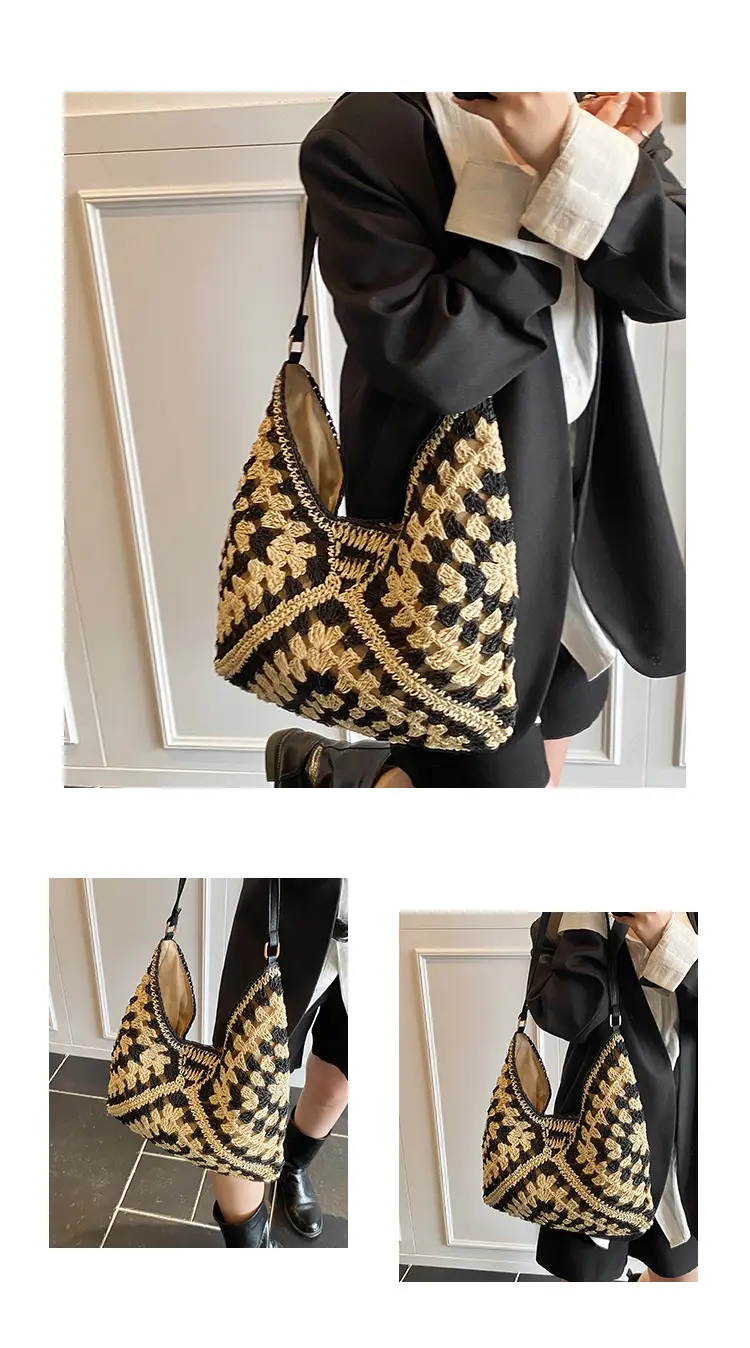 Straw Woven Shoulder Bag Large Capacity for Women — feature 5