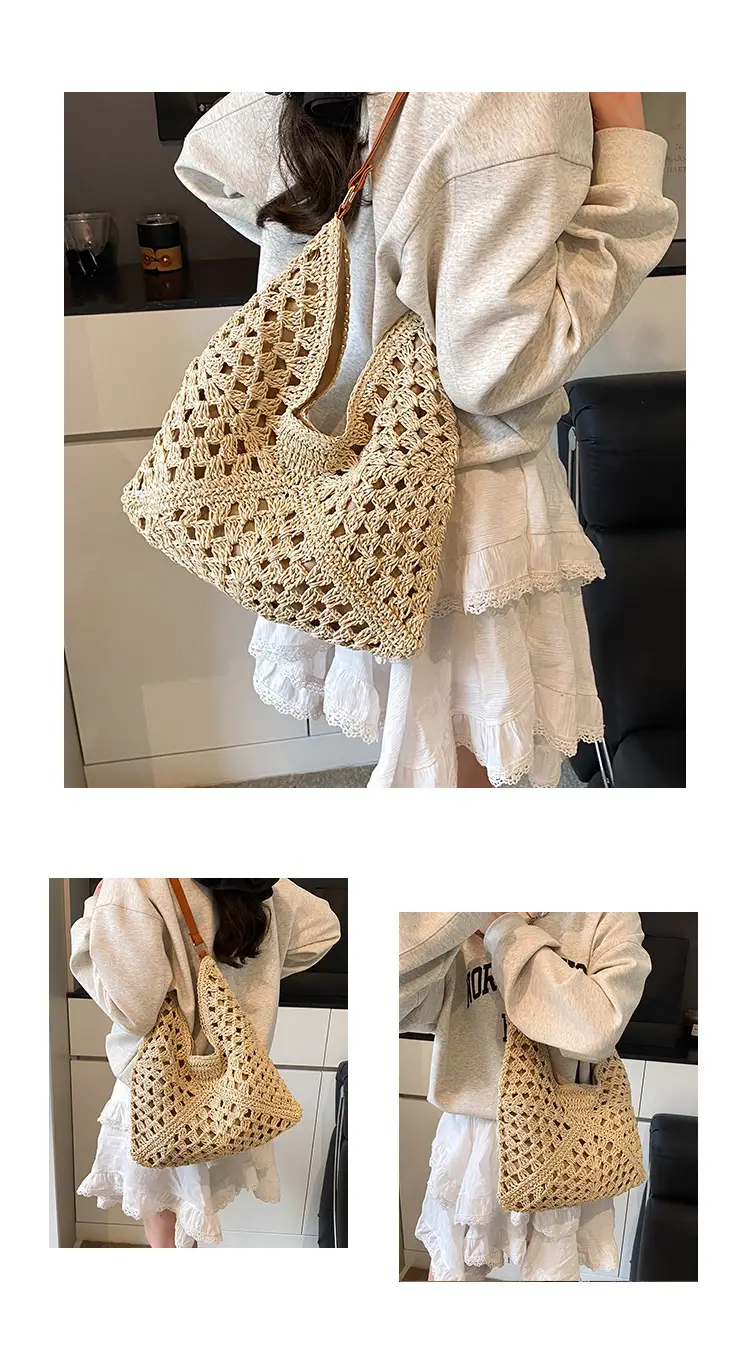 Straw Woven Shoulder Bag Large Capacity for Women — feature 6
