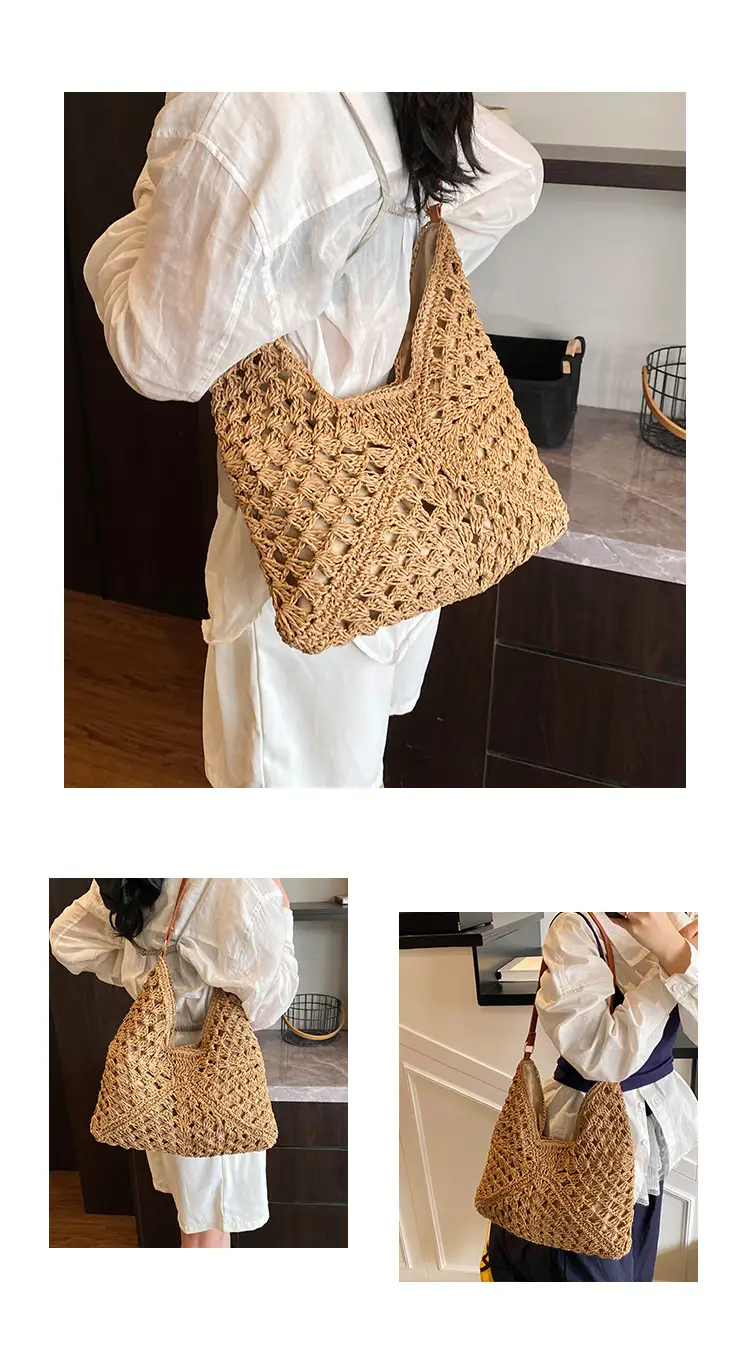 Straw Woven Shoulder Bag Large Capacity for Women — feature 7