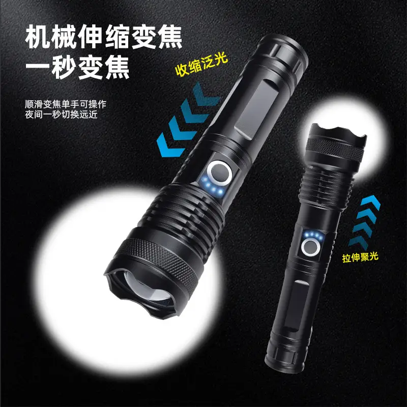 Cross-Border Flashlight Telescopic Zoom White Laser Wick - Image 6