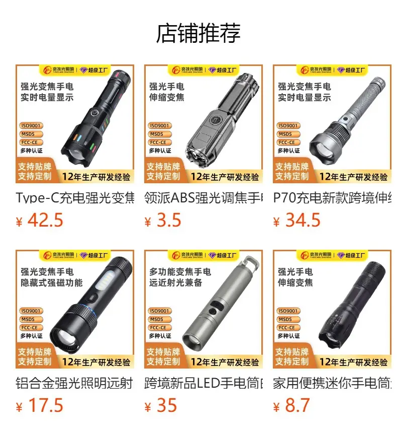 Cross-Border Flashlight Telescopic Zoom White Laser Wick β feature 1