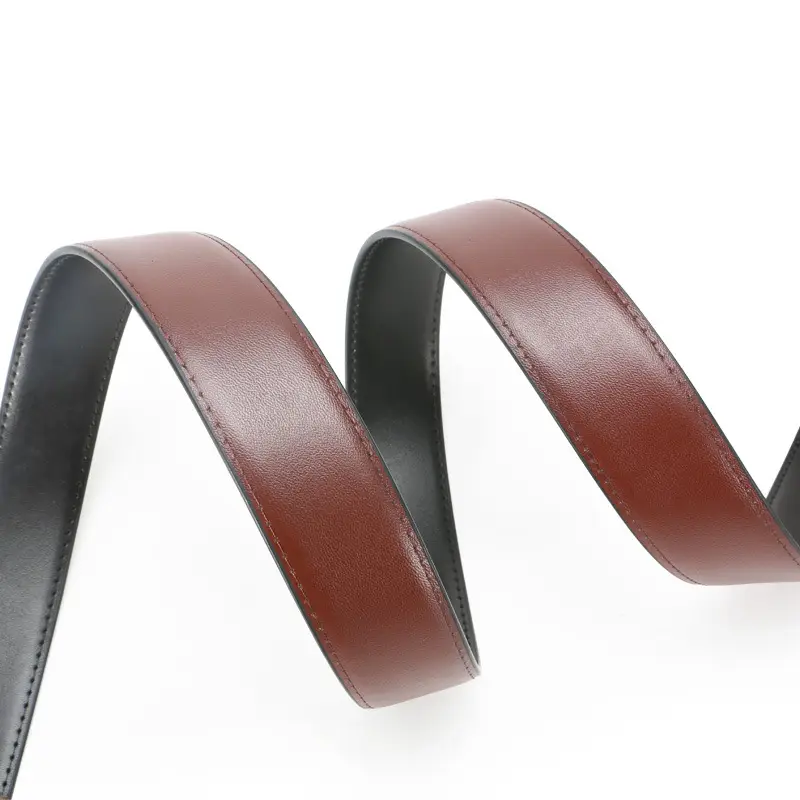 Men's Rotating Pin Buckle Belt Brown Black Leather Belt