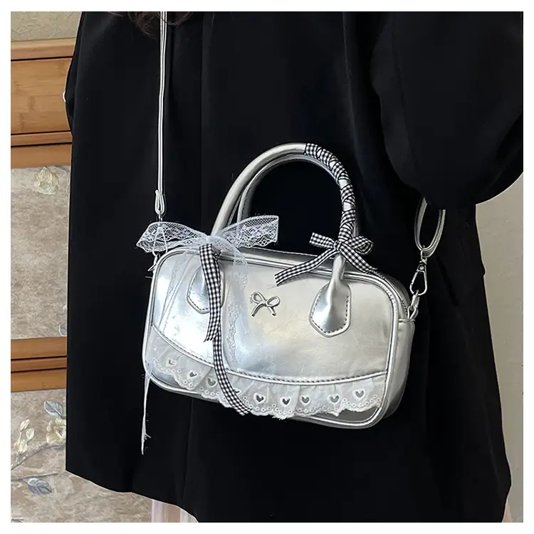 Black Lace Crossbody Bowling Bag for Women 2026 — feature 16