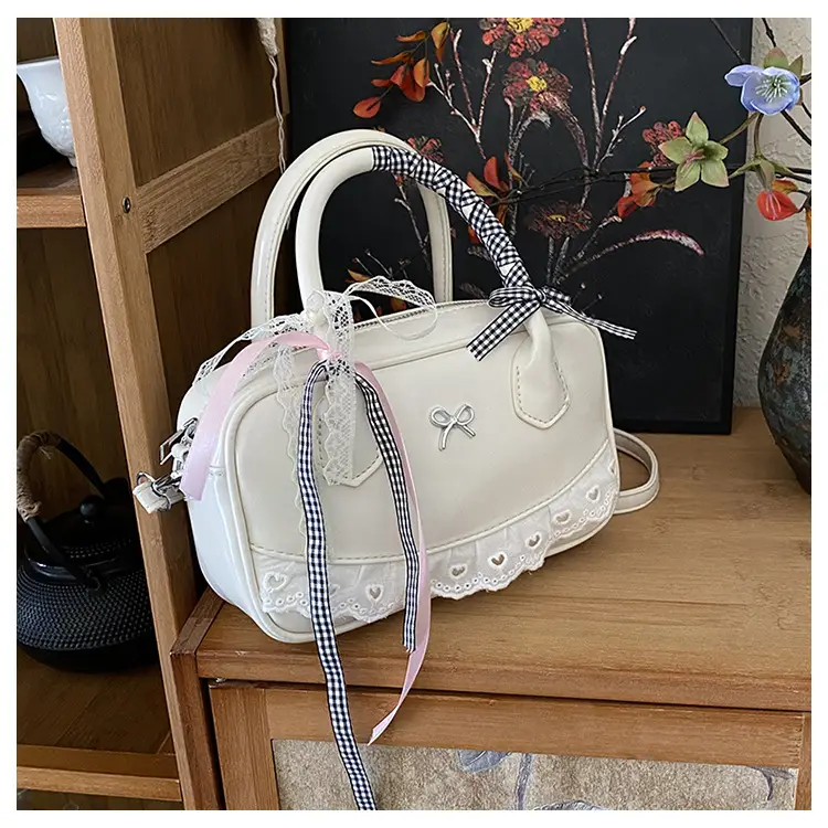 Black Lace Crossbody Bowling Bag for Women 2026 — feature 40