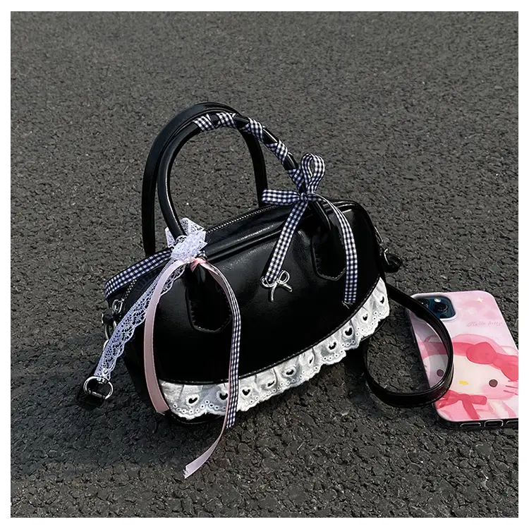 Black Lace Crossbody Bowling Bag for Women 2026 — feature 41