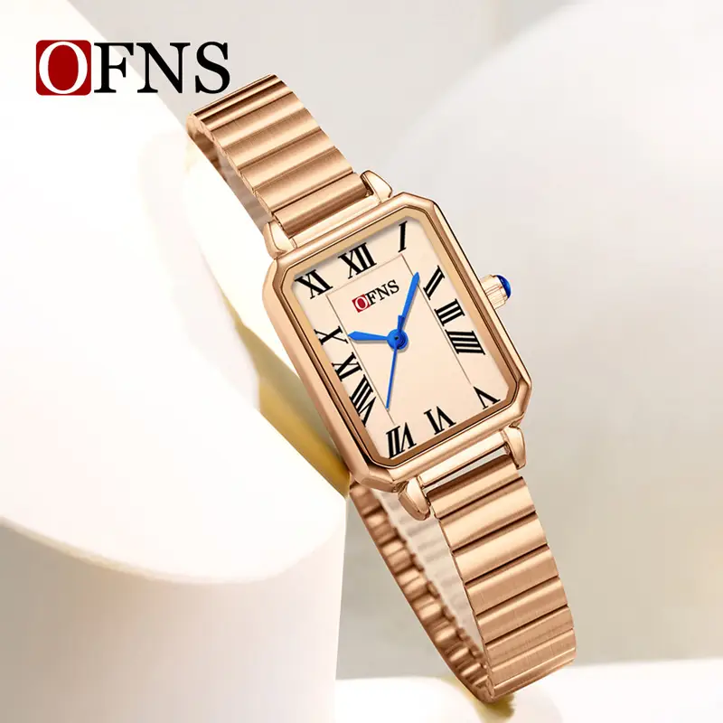 Oufani Women's Stainless Steel Roman Scale Quartz Watch - Image 4