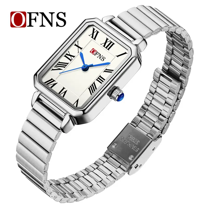 Oufani Women's Stainless Steel Roman Scale Quartz Watch - Image 3
