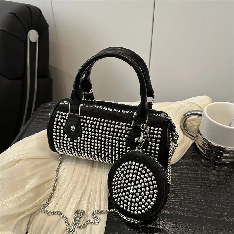 2025 Rhinestone Textured Full Diamond Handbag & Chain Crossbody Bag - Image 5