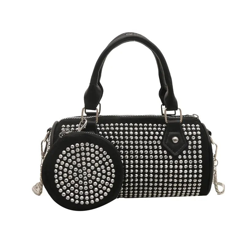 2025 Rhinestone Textured Full Diamond Handbag & Chain Crossbody Bag - Image 6