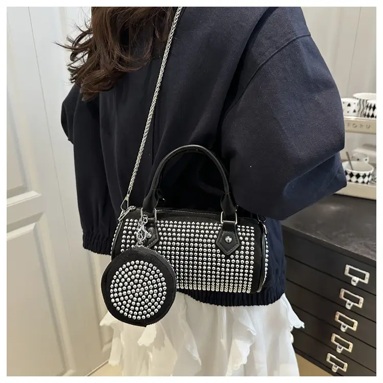 2025 Rhinestone Textured Full Diamond Handbag & Chain Crossbody Bag — feature 11