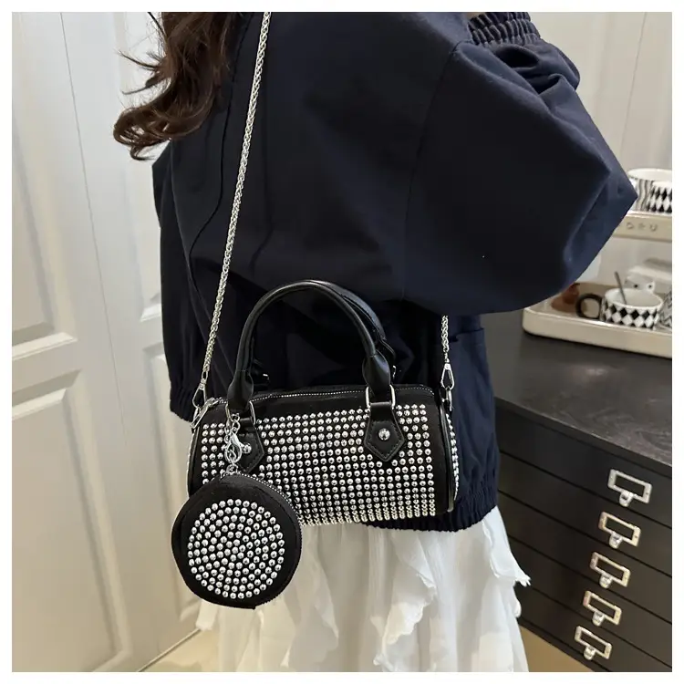 2025 Rhinestone Textured Full Diamond Handbag & Chain Crossbody Bag — feature 12