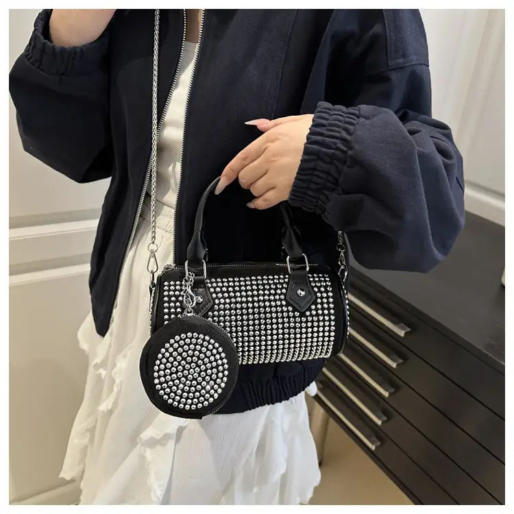 2025 Rhinestone Textured Full Diamond Handbag & Chain Crossbody Bag — feature 13