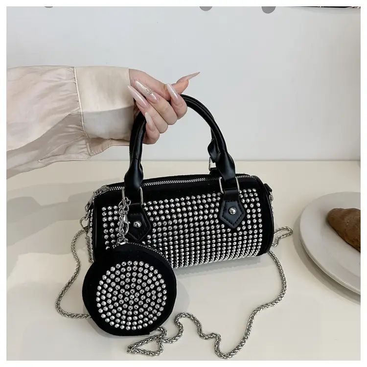 2025 Rhinestone Textured Full Diamond Handbag & Chain Crossbody Bag — feature 14
