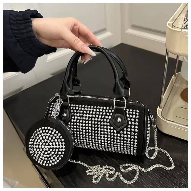 2025 Rhinestone Textured Full Diamond Handbag & Chain Crossbody Bag — feature 18
