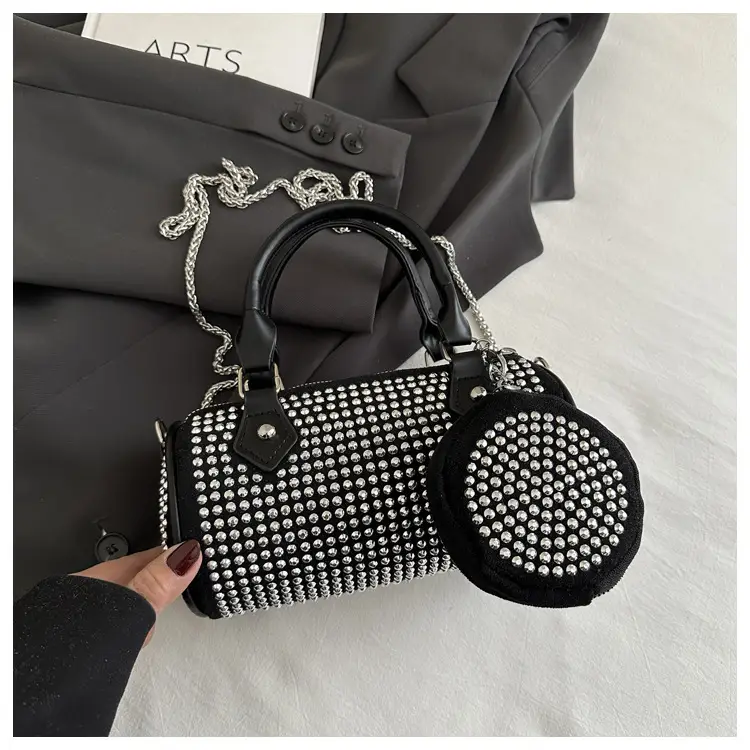 2025 Rhinestone Textured Full Diamond Handbag & Chain Crossbody Bag — feature 24