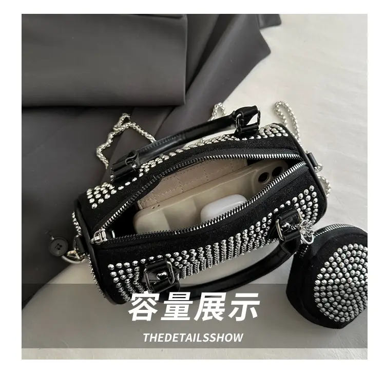 2025 Rhinestone Textured Full Diamond Handbag & Chain Crossbody Bag — feature 8