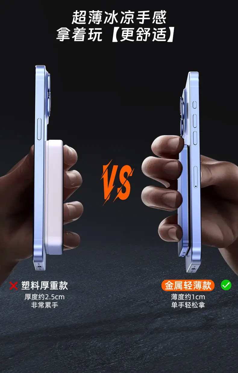 Ultra-Thin Aluminum Alloy Power Bank 20W Fast Charging Magsafe Magnetic Battery Wireless 5000Mah Mobile Power Supply — feature 5