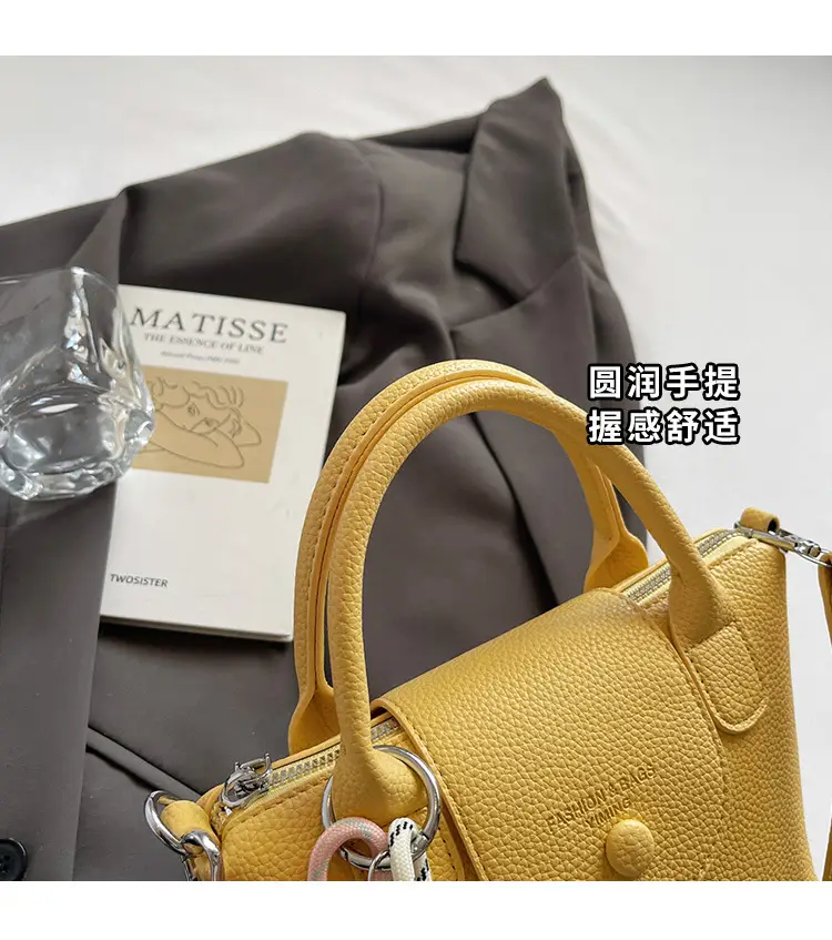 Women's tan Beige Shoulder Bag with Teddy Bear Charm — feature 8