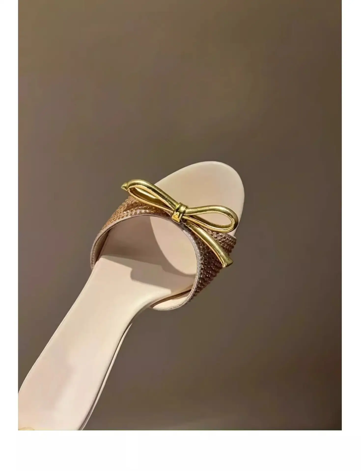 Champagne Crystal Bow Rhinestone High Heels Women Summer 2025 — feature 9