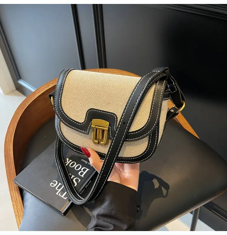 2025 Korean Style Pu Canvas Single Shoulder Bag Contrasting Stitching — feature 21