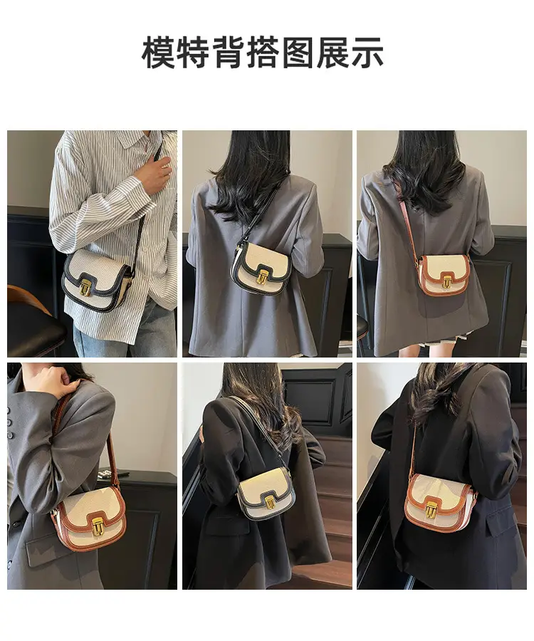 2025 Korean Style Pu Canvas Single Shoulder Bag Contrasting Stitching — feature 8