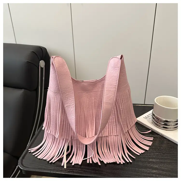 Pink Tassel Shoulder Bag for Women Spring 2025 — feature 20