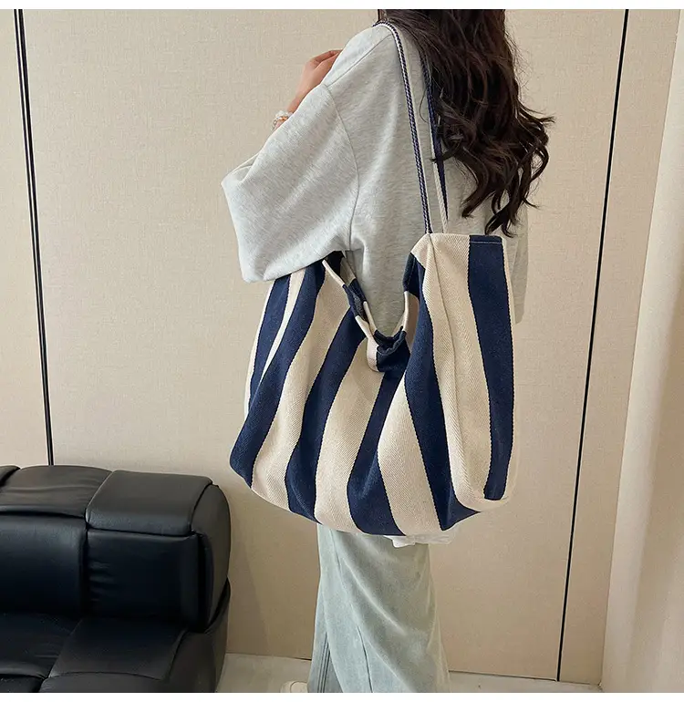 Red Striped Canvas Shoulder Bag for Women 2026 — feature 30